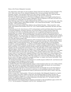 History of the Western Orthopaedic Association The - woa