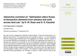 Interactive comment on &ldquo;Salinization alters fluxes of bioreactive
