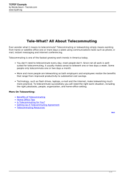 Tele-What? All About Telecommuting