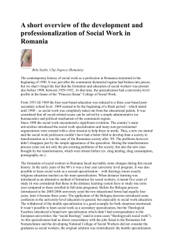 A short overview of the development and professionalization of