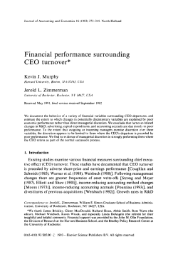 Financial performance surrounding CEO turnover*
