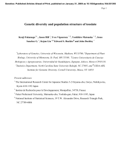 Genetic diversity and population structure of teosinte