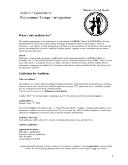 Guidelines for Auditions - bellydancegrandrapids.com