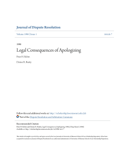 Legal Consequences of Apologizing - University of Missouri School