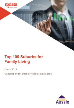 Top 100 Suburbs for Family Living