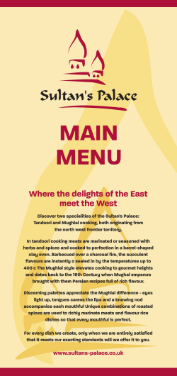 MAIN MENU - Sultan`s Palace