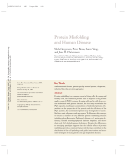 Protein Misfolding and Human Disease
