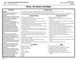 Theme: The Road to Civil Rights - Paramount Unified School District
