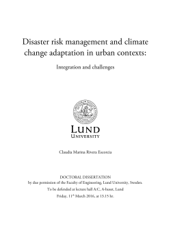 Disaster risk management and climate change adaptation