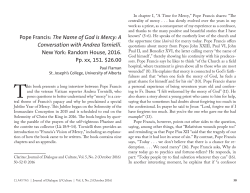 Book Review: The Name of God is Mercy: A - Purdue e-Pubs