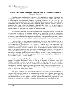 Supreme Court Restates Definition of &ldquo;Imminent Harm&rdquo; as Element
