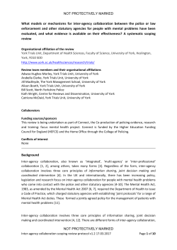 Inter-agency collaboration: protocol for a systematic