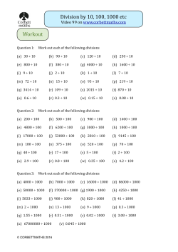 Dividing by 10 100 1000