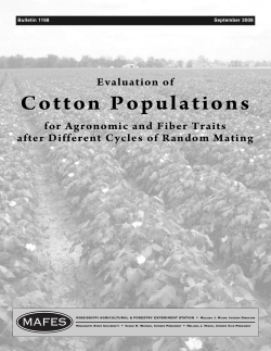 B1168 Cotton Populations for Agronomic and Fiber Traits after