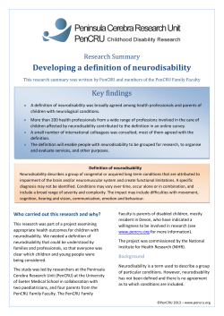 Developing a definition of neurodisability