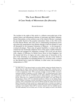 The Last Brunei Revolt?