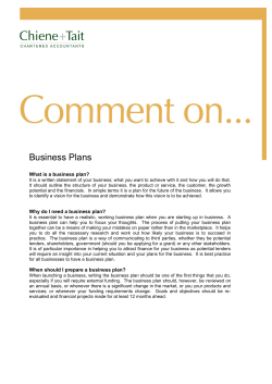 Business Plans - Chiene + Tait