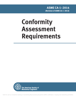 Conformity Assessment Requirements