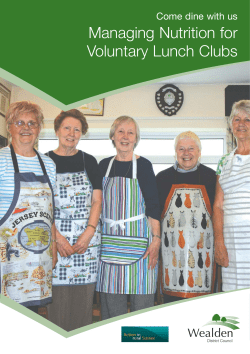 Managing Nutrition for Voluntary Lunch Clubs