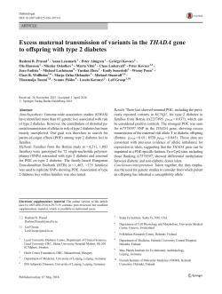 Excess maternal transmission of variants in the THADA gene to