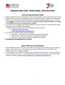 oregon military teen panel application