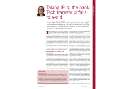 Taking IP to the bank: Tech Transfer Pitfalls to Avoid