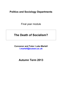 The Death of Socialism?