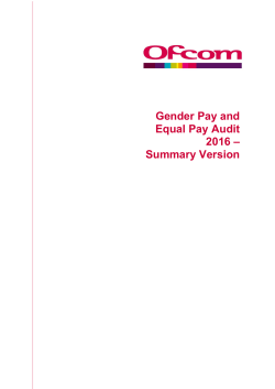 Gender Pay and Equal Pay Audit 2016