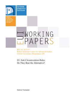 RSCAS 2015/57 EU Anti-Circumvention Rules: Do They Beat the