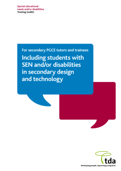 Including students with SEN and/or disabilities in secondary Design