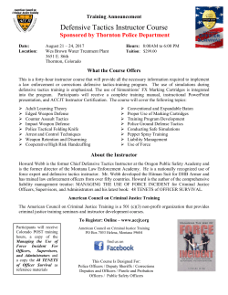 Defensive Tactics Instructor Course