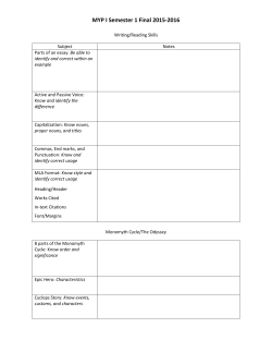 MYP I Semester 1 Final 2015-2016