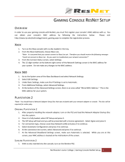 gaming console resnet setup