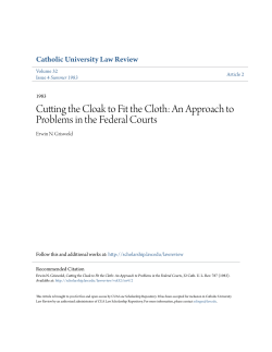 An Approach to Problems in the Federal Courts