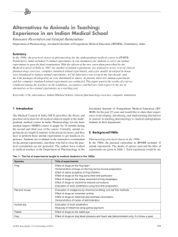 Alternatives to Animals in Teaching: Experience in an Indian
