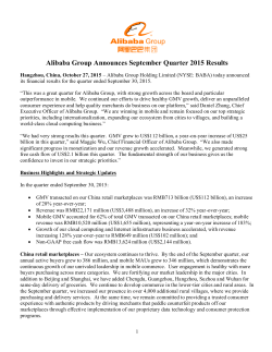 Alibaba Group Announces September Quarter 2015 Results
