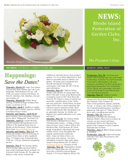 Save the Dates! - RI Federation of Garden Clubs