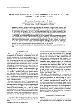 EFFECT OF MAGNESIUM ON THE HYDRAULIC CONDUCTIVITY