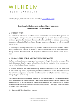 Erection all risks insurance and machinery insurance