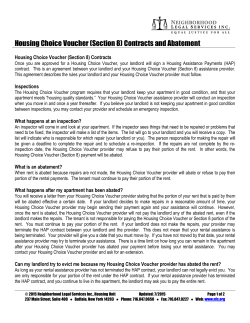 Section 8 Contracts and Abatement