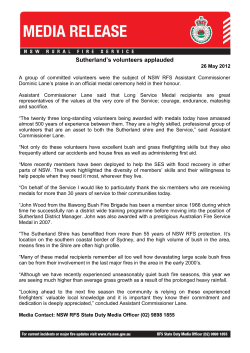 Sutherland`s volunteers applauded