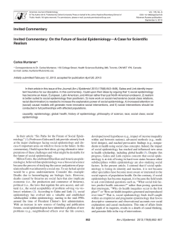 Invited Commentary: On the Future of Social Epidemiology&mdash;A Case