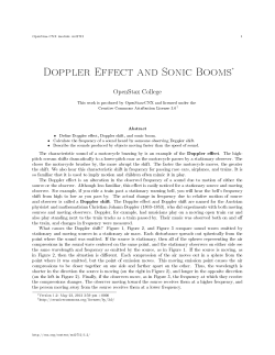 Doppler Effect and Sonic Booms