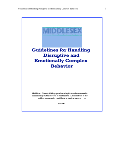 Guidelines for Handling Disruptive and Emotionally Complex Behavior