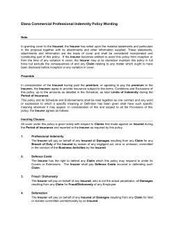 Etana Commercial Professional Indemnity Policy Wording