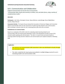 Developing Rubrics for Assessing Oral