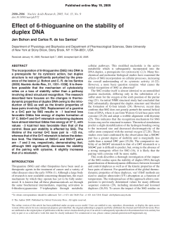 Effect of 6-thioguanine on the stability of duplex DNA | Nucleic Acids