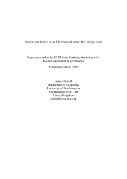 Success and Failure in UK Financial Sector: The Barings Crisis