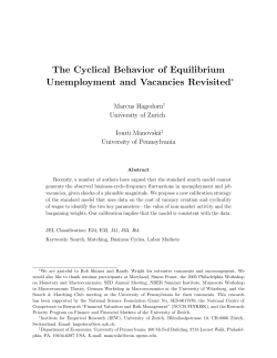 The Cyclical Behavior of Equilibrium Unemployment