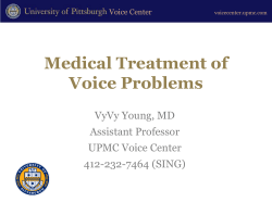 Medical Treatment of Voice Problems
